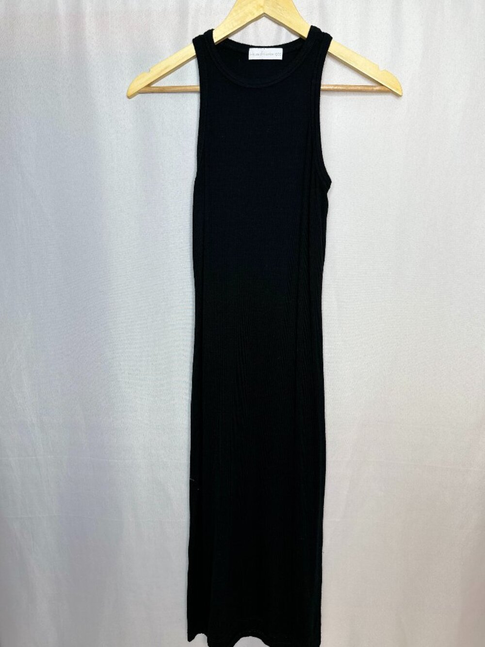 House of Harlow 1960 Black Ribbed Bodycon Midi Dress SMALL Coquette Dark Fairy